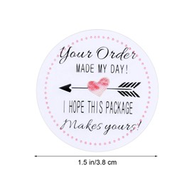 500 Pieces Your Order Made My Day Stickers Decorative Business Stickers Thank You Stickers Self-Adhesive Round Circle Thank You Label for Envelope Bag Seals Party Supplies (Red, 3.8 cm/ 1.5 Inch)