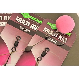 Korda Carp Fishing NEW Multi Rig Size 8 Barbless - Pack of 5