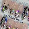 Pink Full Stone Gra Handmade Nail Tip Pedi Tip -
