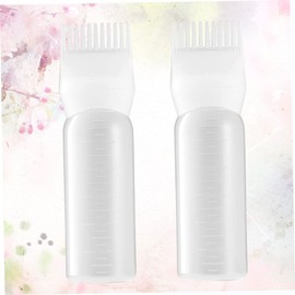 MERRYHAPY 2pcs oil bottles for hair empty hair dye bottles hair dye applicator bottle hair coloring tools oil applicator bottle for hair dye bottle root comb applicator brush care white