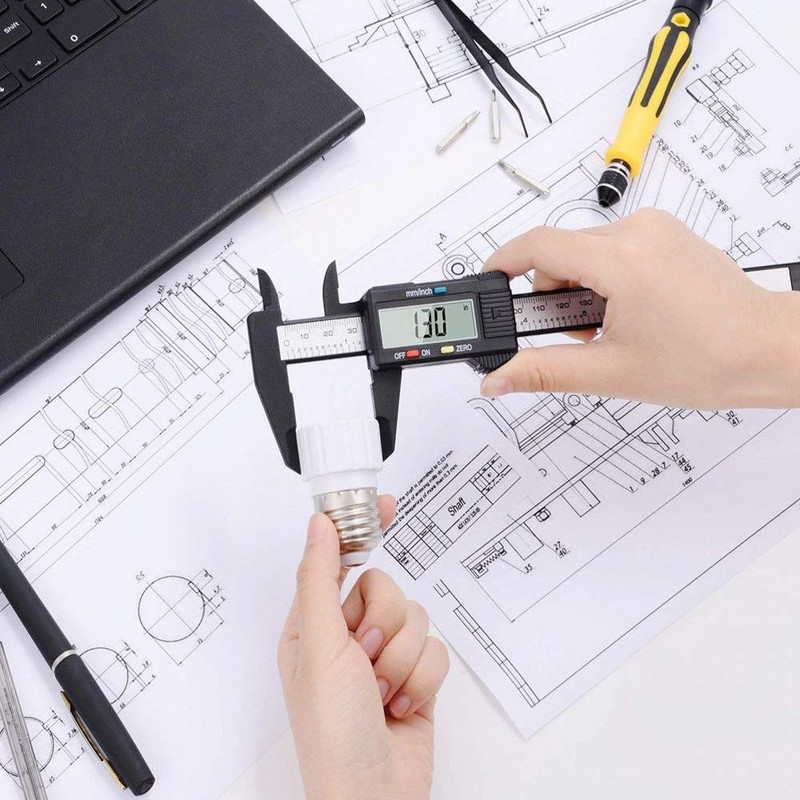 JZK 150mm 15cm 6inch Caliper + 30cm 12inch Ruler, Metric
