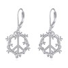 JBAERD Peace Sign Earrings Sterling Silver Peace Sign Dangle Earrings