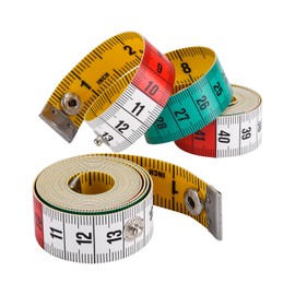 Pack of 2 tailor's tape, body tape, measuring tape, body dimensions, coloured double-sided measuring tape, sewing 150 cm, 60 inches, tailor's tape measure with button, for tailors craftsmen and body measurements