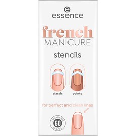 essence French Manicure Stencils, No. 01, White, Express Result, French Manicure, Nanoparticles Free, Pack of 60