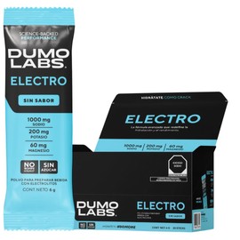 DUMO ELECTRO | Electrolitos Orales en polvo sin azucar | Suplemento Deportivo Premium para Hidratación con Sodio, Potasio y Magnesio | Electrolitos para Energía, Rendimiento y Recuperación | Mora Azul | 30 Porciones (30 pack, Sin Sabor