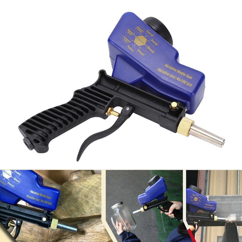 Gravity Feed Sandblasting Gun Air Sand Blaster Spray Handheld Tool