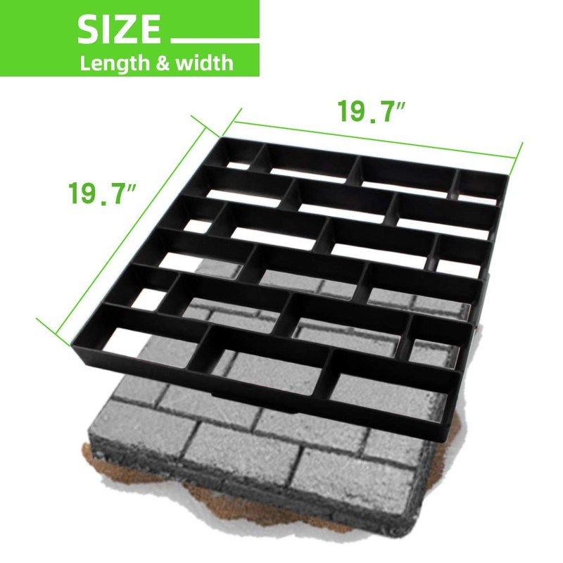 CJGQ Plus Size 19.7"x19.7"x1.7" Concrete Molds Walk Maker Reusable Path