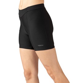 Terry Touring Bike Shorts Womens Padded Bike Shorts 5" Inseam Shorts for Women Cycling Compression Pockets Leg Grippers - Black, Small