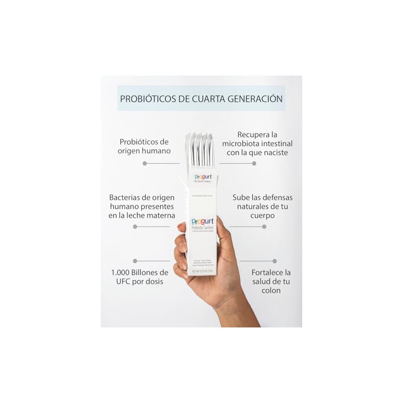 Probióticos Progurt. 1000 billones UFC por dosis. Súper avanzados. Probióticos