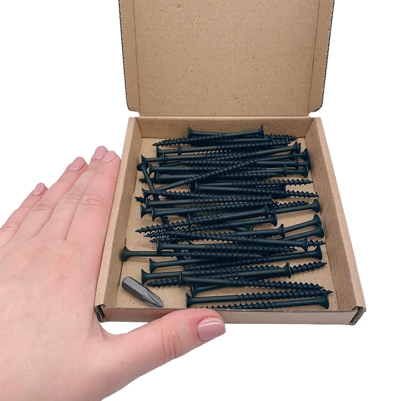 (Pack of 50) Black Phosphate Carbon Steel 4.2 x 75mm