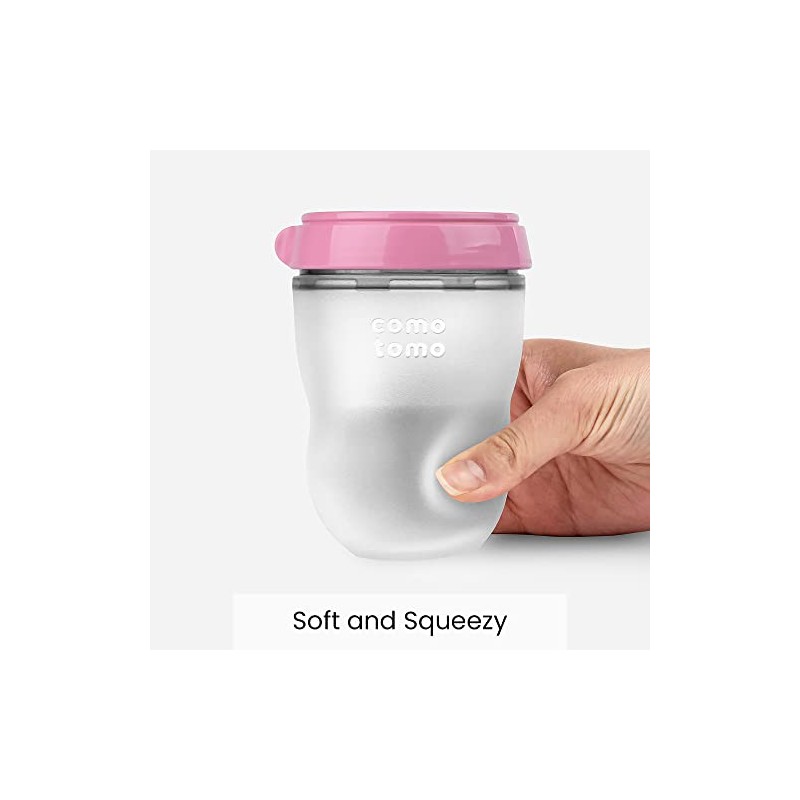 Pack de 2 biberones de silicona de 150 ml, anillo