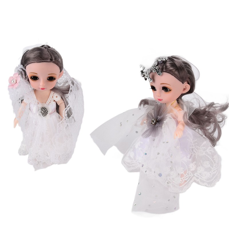 2pcs 6.7 Inch Girl Doll Joint Movable Exquisite Lovely Doll