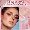 Pink Eyeshadow Palette, 9 Colour Glitter Eyeshadow Shimmer Eye Shadow