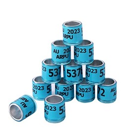 FULAIERGD 100Pcs Multicolor Aluminium Pigeon Leg Rings Dove Leg Rings Identify Bands Plastic with 2023 AU Training Identify Birds Foot Ring (Blue)