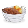 Relaxdays Bread Basket Metal with Removable Fabric Insert, Round, Breakfast