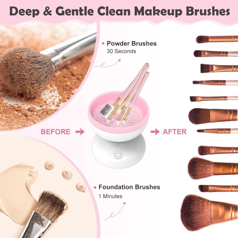 Electric Makeup Brush Cleaner Machine Cleaning Automatic Cosmetic Cleanser Tool