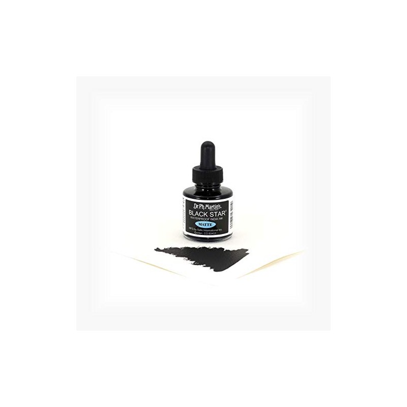 Dr. Ph. Martin's Black Star India Ink (Matte) Ink Bottle,