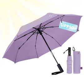 LILAC UV Sun Umbrella for Sun Protection & Rain, Compact Travel Windproof Folding, Refined craftsmanship, Auto Open/Close, 42" Canopy with color coating, UPF 50+ UV Blocking, TSA Approved