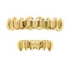 Careland 24k Plated Gold Grillz 8 Teeth Mouth Top and