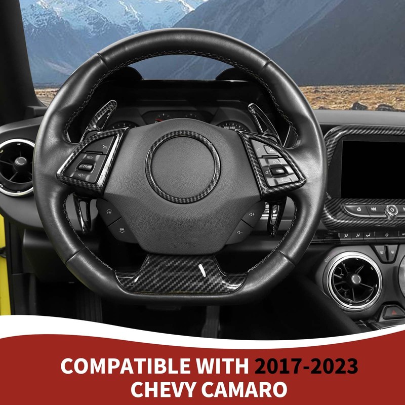 RAZPOY for Camaro Carbon Fiber Interior Trim Kit, 6PCS Gear