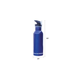 New Wave Enviro Tinted Stainless Steel Water Bottle, 600mL Capacity, Flip & Sip Cap for Easy Hydration, Durable and Lightweight Design, Vibrant Blue Finish