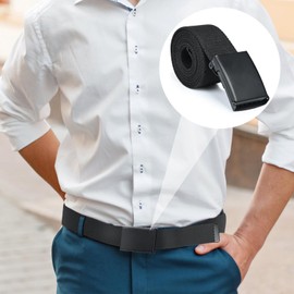 Work Belts for Men, Canvas Belts for Men, Men’s Fabric Belt, Lightweight Adjustable Belt for Men, Black Nylon Belt & Golf Belt with Metal Buckle Fast Pass Through Airport Security (Length 130cm)