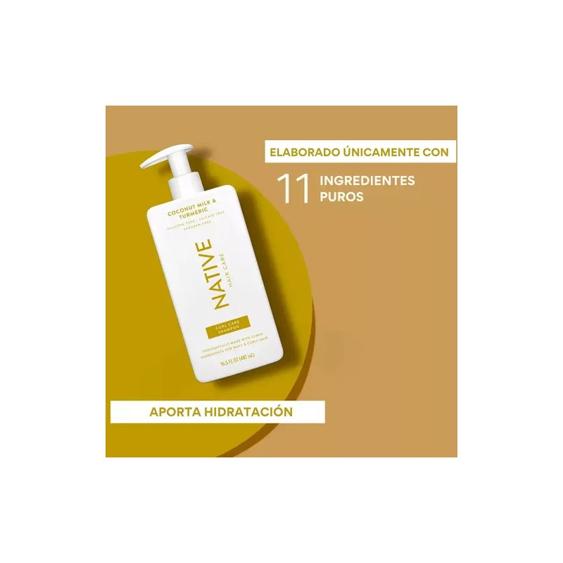 Native Curl Care Shampoo Leche De Coco Y Curcuma 487