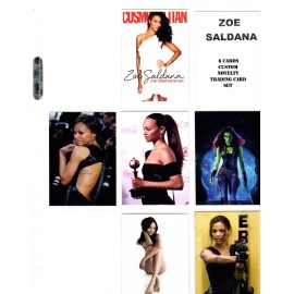ZOE SALDANA   CUSTOM   NOVELTY TRADING CARD 6 CARDS   SET