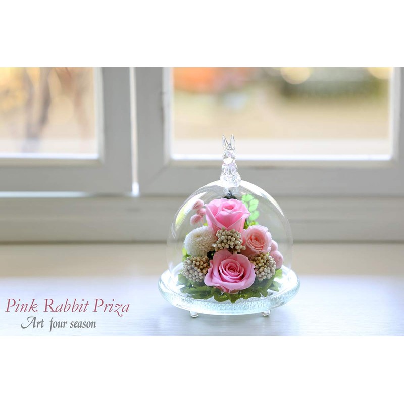 Art Four Season Luminous Rose, Preserved Flower, Rabbit