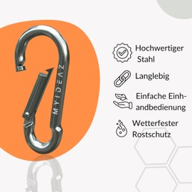 Carabiner Hooks Set of 10, Carabiner up to 230 kg, Key Ring Carabiner Hook for Hammocks, Camping, Hiking