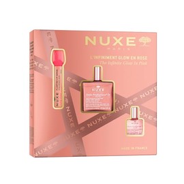 Nuxe The Infinite Rose Gold & Gold Glow Gift Set | Radiant Skincare Trio for Face & Body, Ideal for Birthdays or Travel