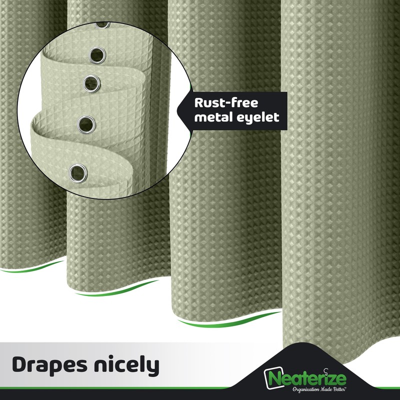NEATERIZE Shower Curtain Sage Green - Hotel Style Sage Green