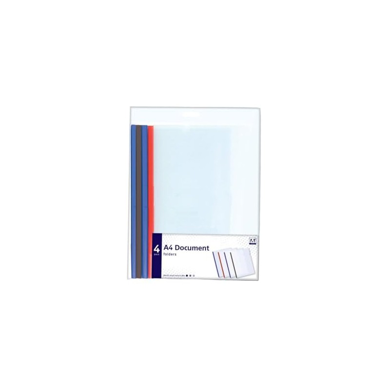 Plastic Document Folders - A4 - Clear Project Pockets -