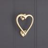Infinity Decor Polished Brass Heart Shaped Door Knocker for Entrance