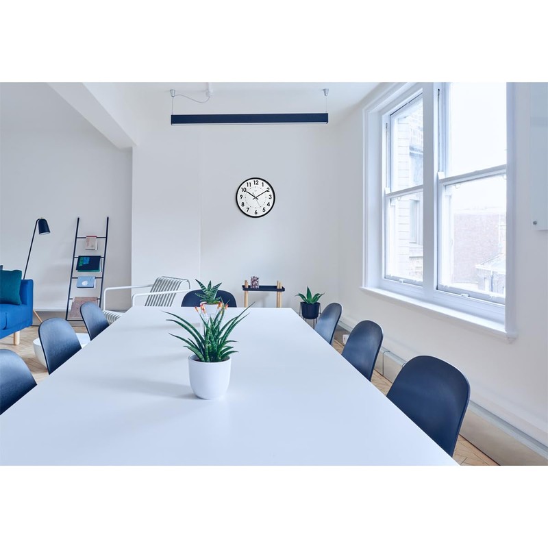 Orium Silent Clock 30 cm, Glass Plastic, Black