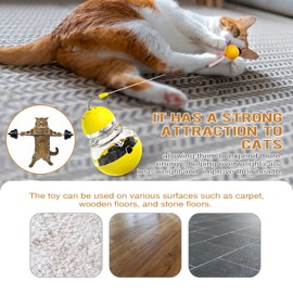 Interactive Cat Toy for Indoor Cats, Cat Treat Puzzle Feeder Kitty Tracking Balls toy-Cat Treat Dispenser,Slow Food Dispenser Feeder Treat Dispensing Feeding Cat Toys for Bored Indoor (YellowA)