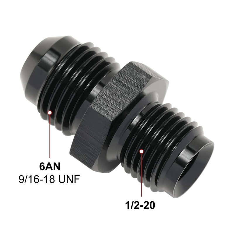 Podavelle 6AN Male to 1/2-20 Inverted Flare Adapter Fitting Connector
