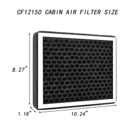 Cabin Air Filter With Activated Carbon For 2015-2021 Ford F150 F250 F350 F450 F550 Super Duty Expedition, For 2015 2016 2017 2018 2019 2020 2021 F-150 F-250 F-350 F-450 F-550 Lincoln Navigator CF12150
