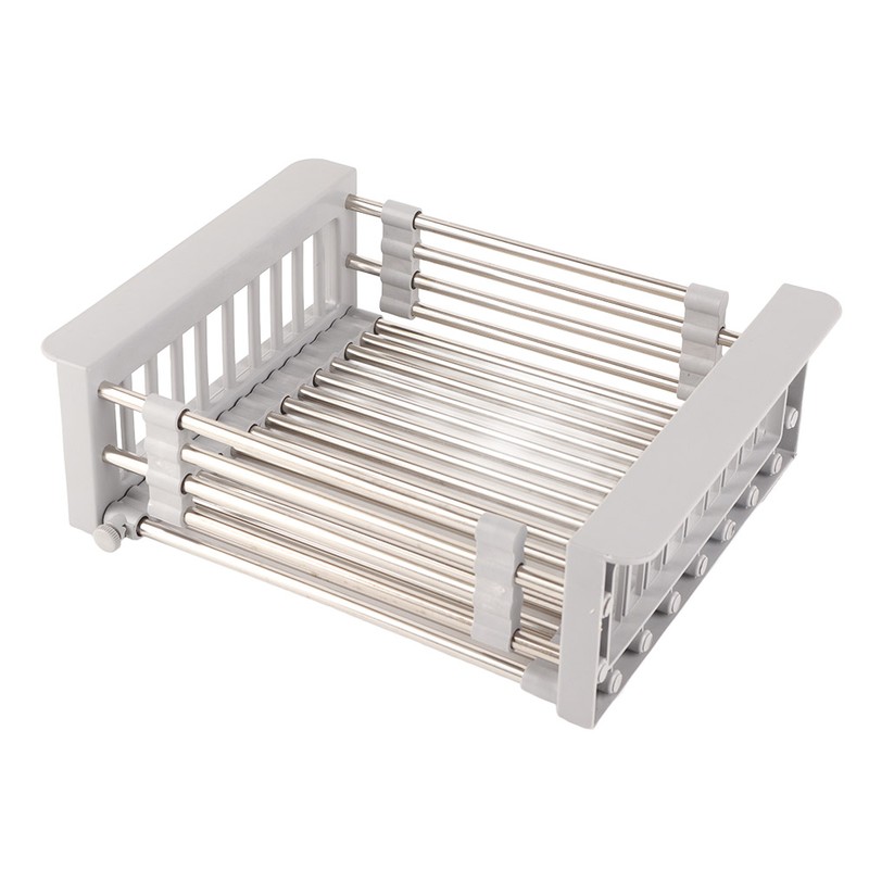 Expandable Sink Drainer Retractable Drain Rack Sink Organizer for Dishes