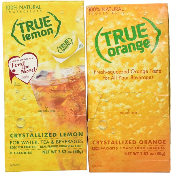 True Lemon and True Orange Dispenser Packets 100ct (2pk Variety)