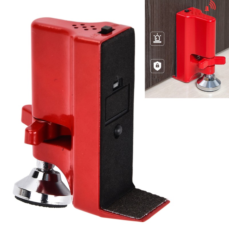 Portable Door Stopper Lockdown Brace 80dB Alarm for Home Apartment