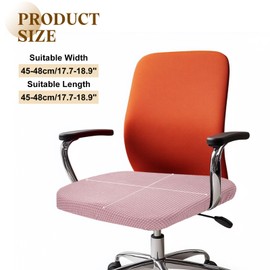 sourcing map Office Chair Cover, Stretchable Soft Grid Textured Rotating Chair Slipcover Washable Desk Computer Seat Cover Protector for Office Home, L(45-48cm), Pink