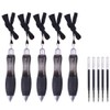 5 Pieces Wide Grip Pens with Lanyard and Refills, Big