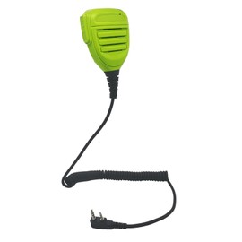 HELETUL Shoulder Mic with 3.5mm Listen Earpiece Walkie Talkie Lapel Microphone Hands Free Speaker Mike for Midland 2 Pin Radio GXT LXT GMRS AVPH10 (Green)