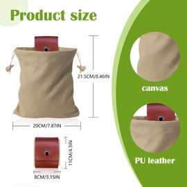 Saituo Home Pack of 2 Belt Bag for Foraging Mushroom Collection Bag Foldable Canvas PU Leather Foraging Hiking Hip Bags Bushcraft Equipment Mushroom Hunting Bag (Black & Zkhaki), Black/khaki