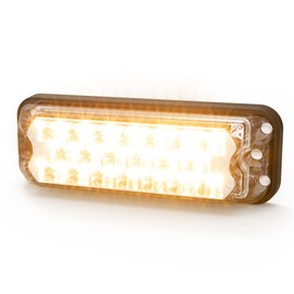 ECCO LED High-Intensity 20 LEDs Directional Amber Surface Mount 0.4 amps 12V 24V Waterproof 7 Flash Patterns Warning Light for Truck off Road car Commercial Vehicles, 5 Year Warranty