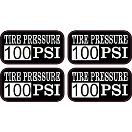 StickerTalk Tire Pressure 100 PSI Vinyl Stickers,