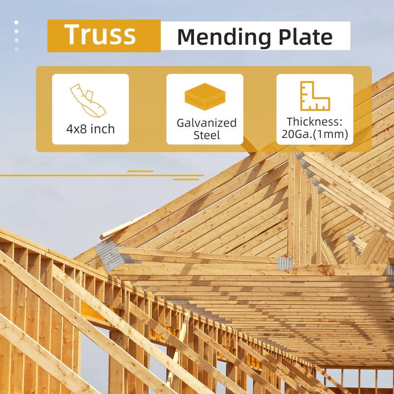 30 Pack 4x8 inch Truss Mending Plate with 8mm Nail