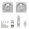 Aglehome Square Pocket Door Lock, Satin Nickel Contemporary Privacy Pocket