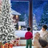 Makeatree 6.5 ft Pre-Lit Flocked Artificial Christmas Tree Slim pencil